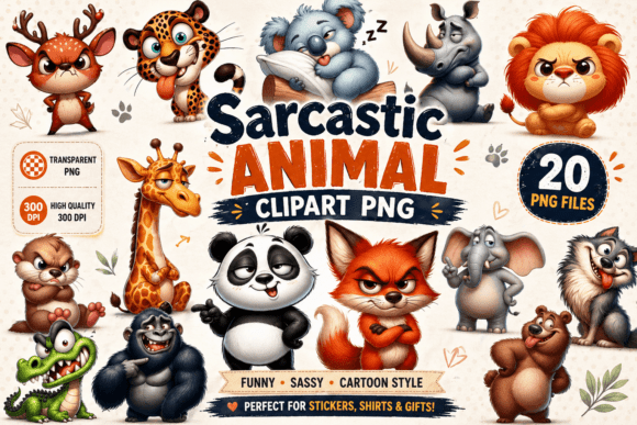 20 Sarcastic Wild Animals Clipart: A Designer's Secret Weapon for Wit