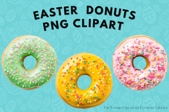 Colorful Pastel Donuts for Easter: PNG Clipart for Design