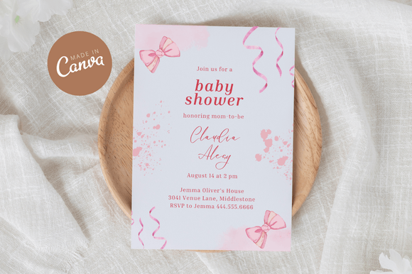 Designing Delightful Coquette Baby Shower Invitations with Canva