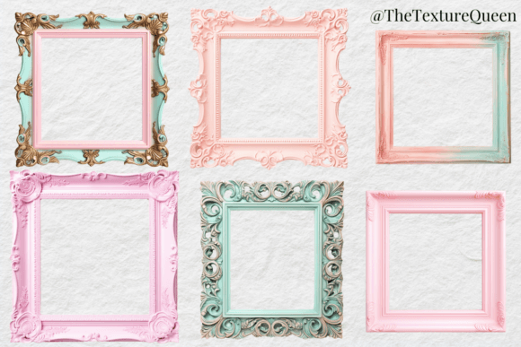 Elevate Designs with Shabby Chic Pastel Frames Clipart