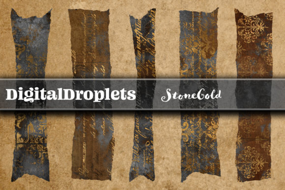 Stone Gold Washi Tapes: Elevate Your Digital Design Assets